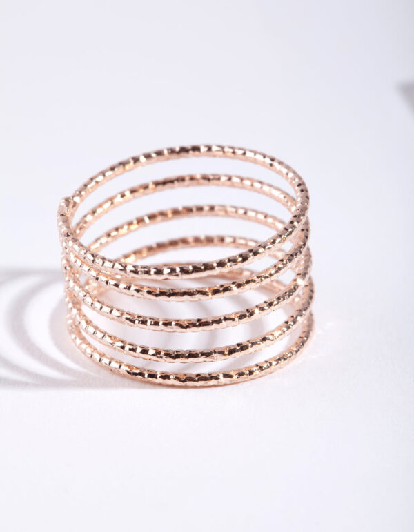 Rose Diamond Cut Spiral Ring