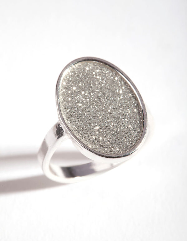 Oval Glitter Ring