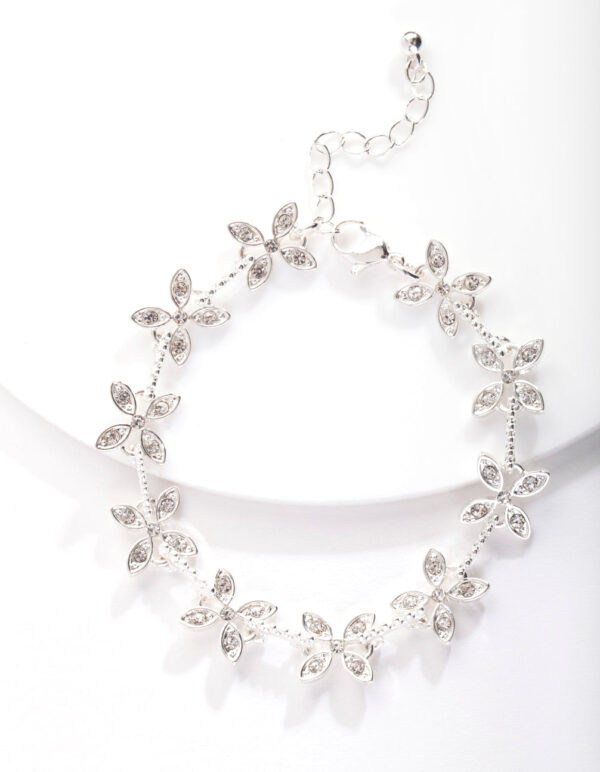 Crystal Silk Flower Bracelet