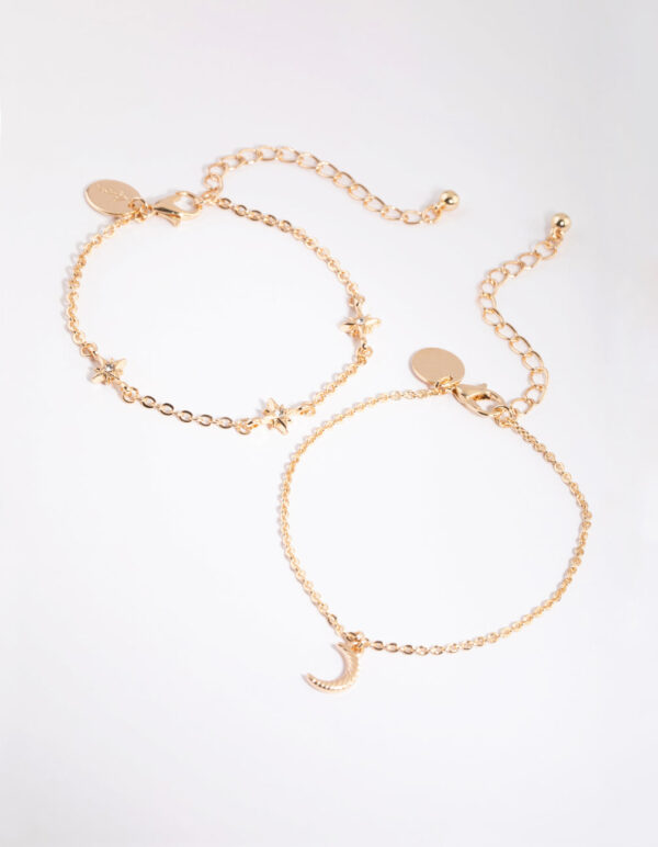 Moon Charm Bracelet Set