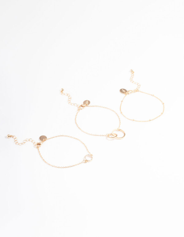 Open Circle Linked Bracelet Pack