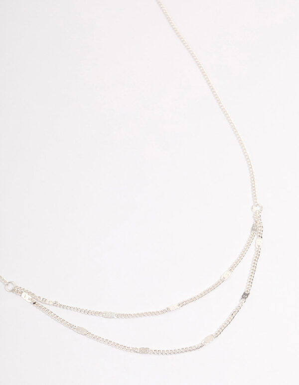 Clamped Cable Double Necklace