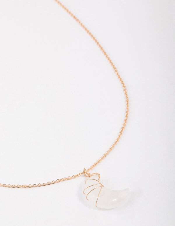 Clear Quartz Moon Necklace