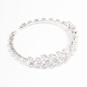 Rhodium  Statement Marquise Wrist Cuff