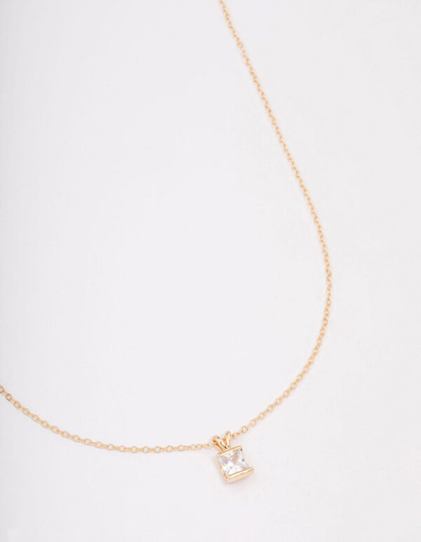 Square Stone Short Necklace