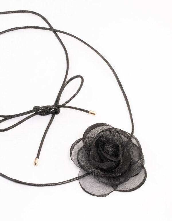 Black Mesh Thin Rope Choker