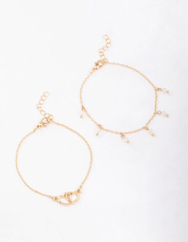 Bead Link Heart Bracelet Pack