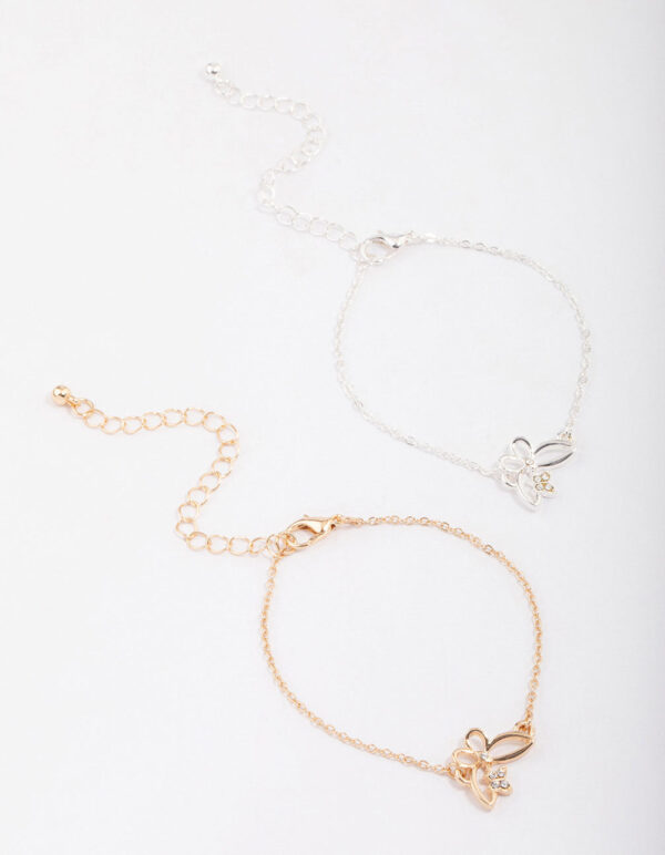 & Two-Toned Butterfly Bracelet Pack