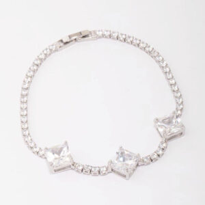 Rhodium Square  Bracelet
