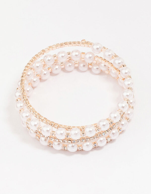 Rose Pearl & Wrapped Bracelet