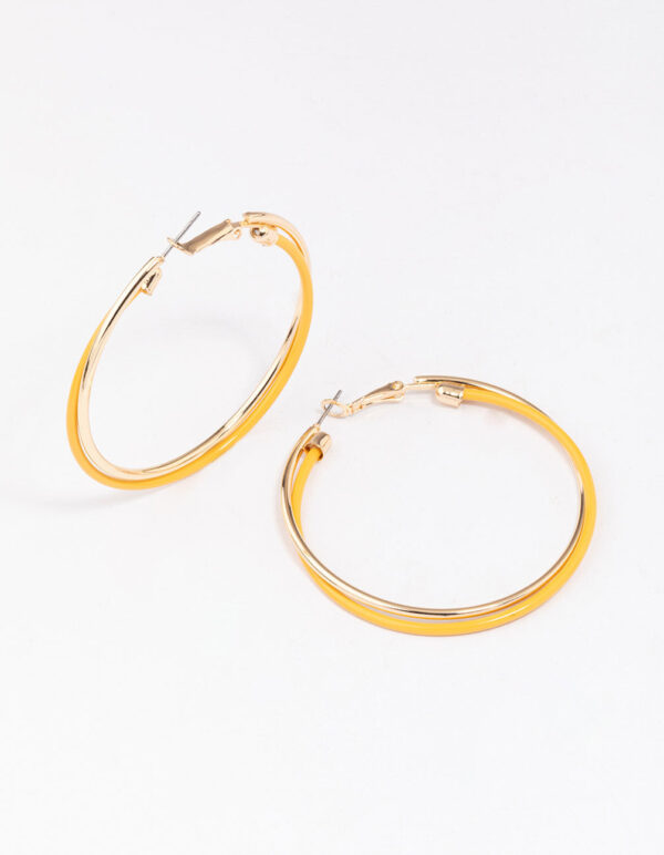 Thin Double Twist Hoop Earrings
