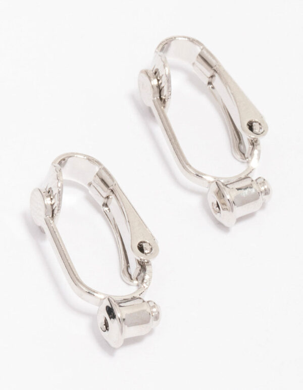 Rhodium Clip On Stud Earring Converter