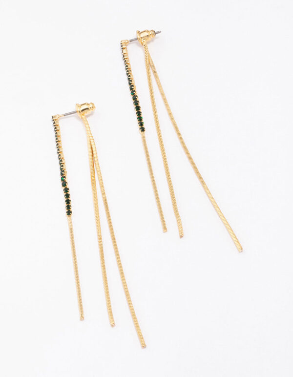 Snake Chain & Sandwich Drop Earrings