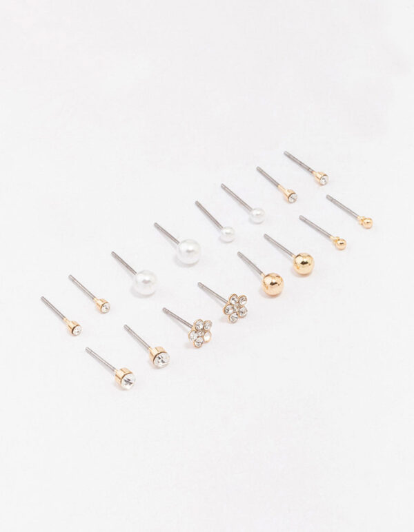 Flower & Pearl Earring 8-Pack