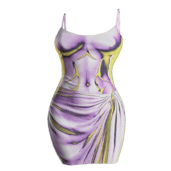 Contrast body print backless cami mini dress - Image 10