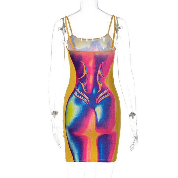 Contrast body print backless cami mini dress - Image 6