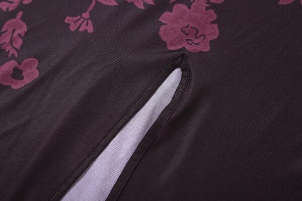 Lace hem contrast flower pattern slit cami midi dress - Image 7