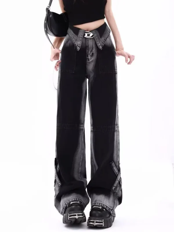 Vintage Harajuku Jeans Women Clothes For Teenagers Y2k Women's Slacks Fashion Aesthetic Clothing Autumn New Products Baggy Pants