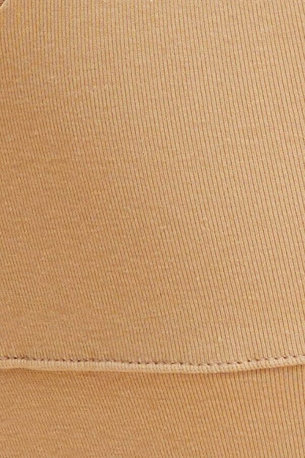 Beige Crop Top Square Neck Cotton Stretch - Image 6