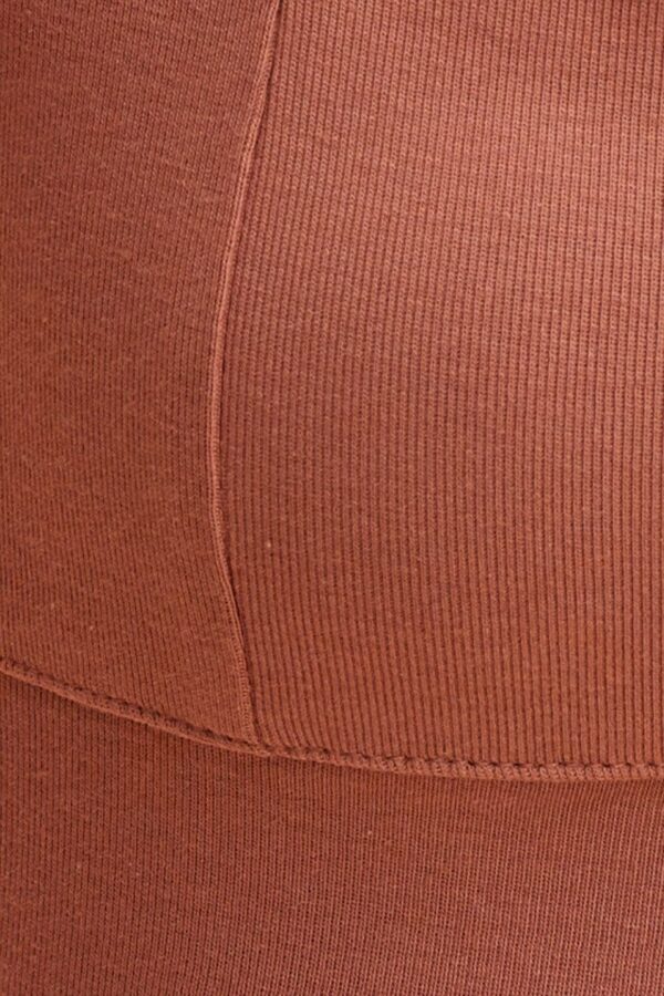 Brown Crop Top Square Neck Cotton Stretch - Image 6
