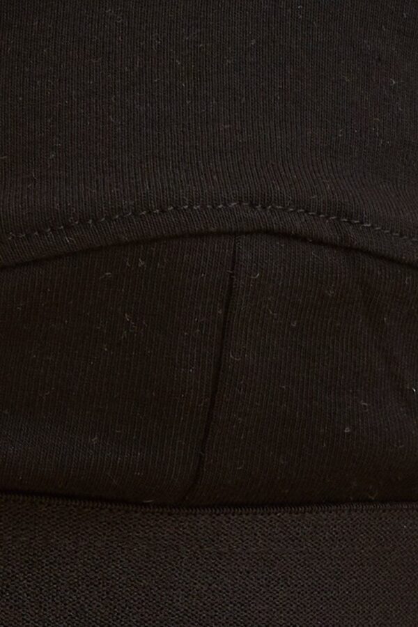 Black Triangle Bralette Cotton Stretch Seam Detail - Image 6