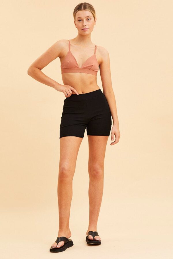 Brown Lou Cotton Stretch Triangle Bralette - Image 2