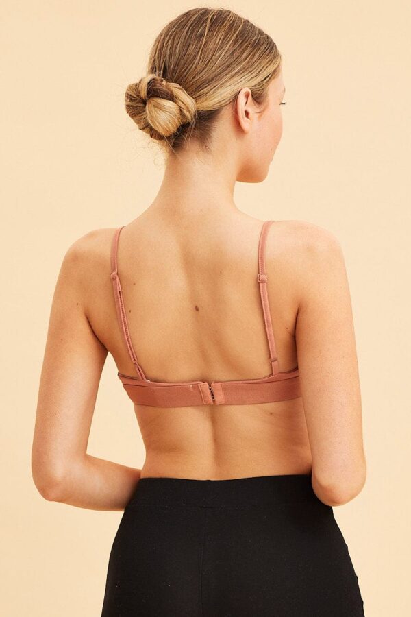 Brown Lou Cotton Stretch Triangle Bralette - Image 5