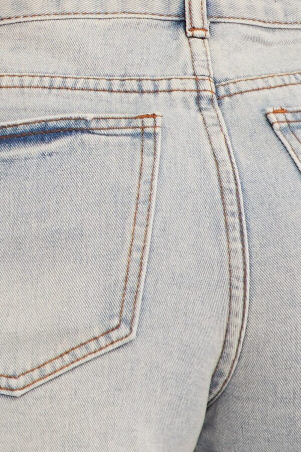 Blue Relaxed Denim Shorts Mid Rise - Image 6